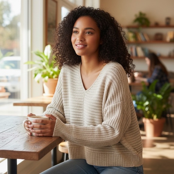 Thick & Cozy V-Neck Sweater - Picture 2 of 4